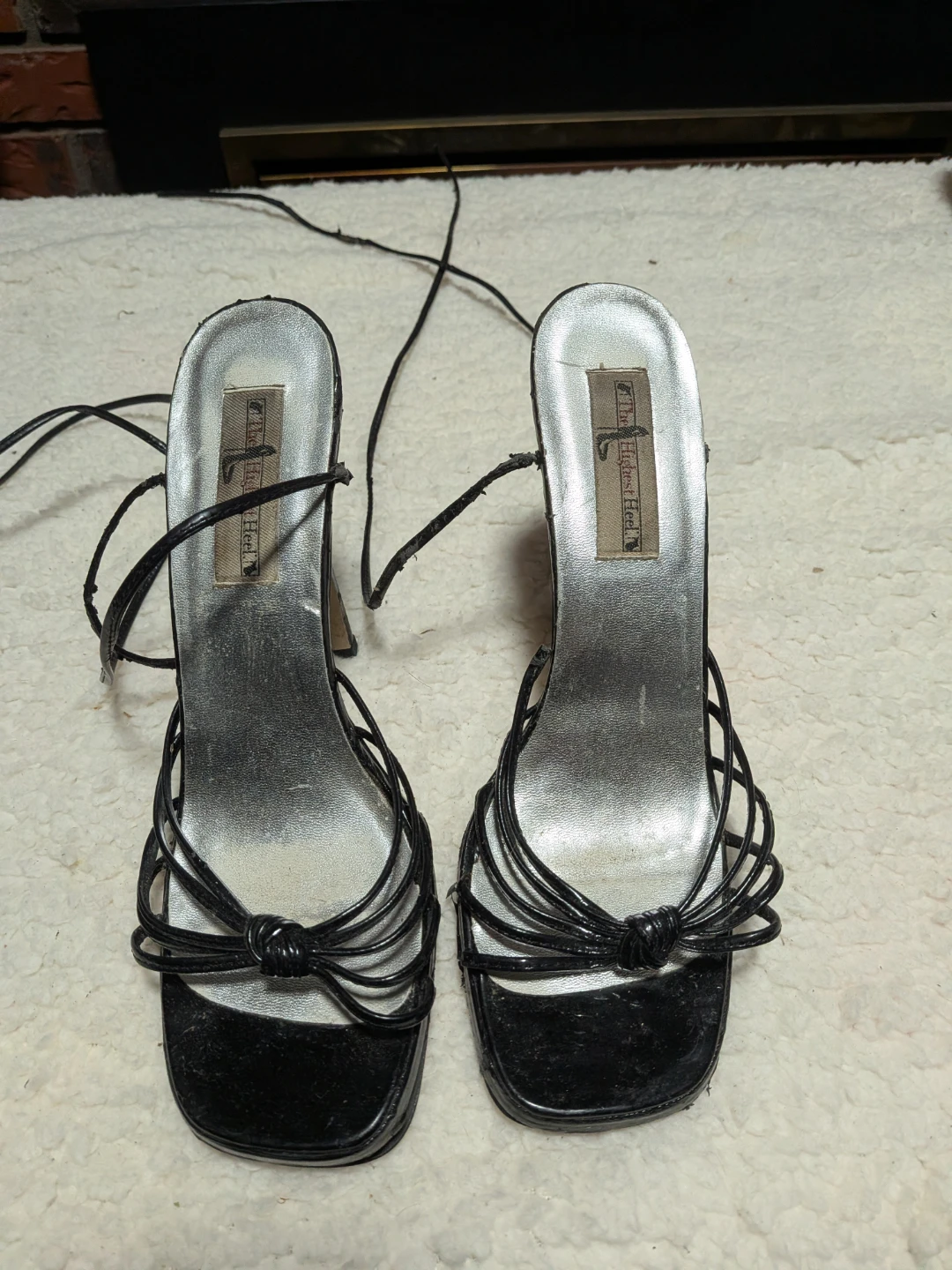 The Highest Heel black strappy heels