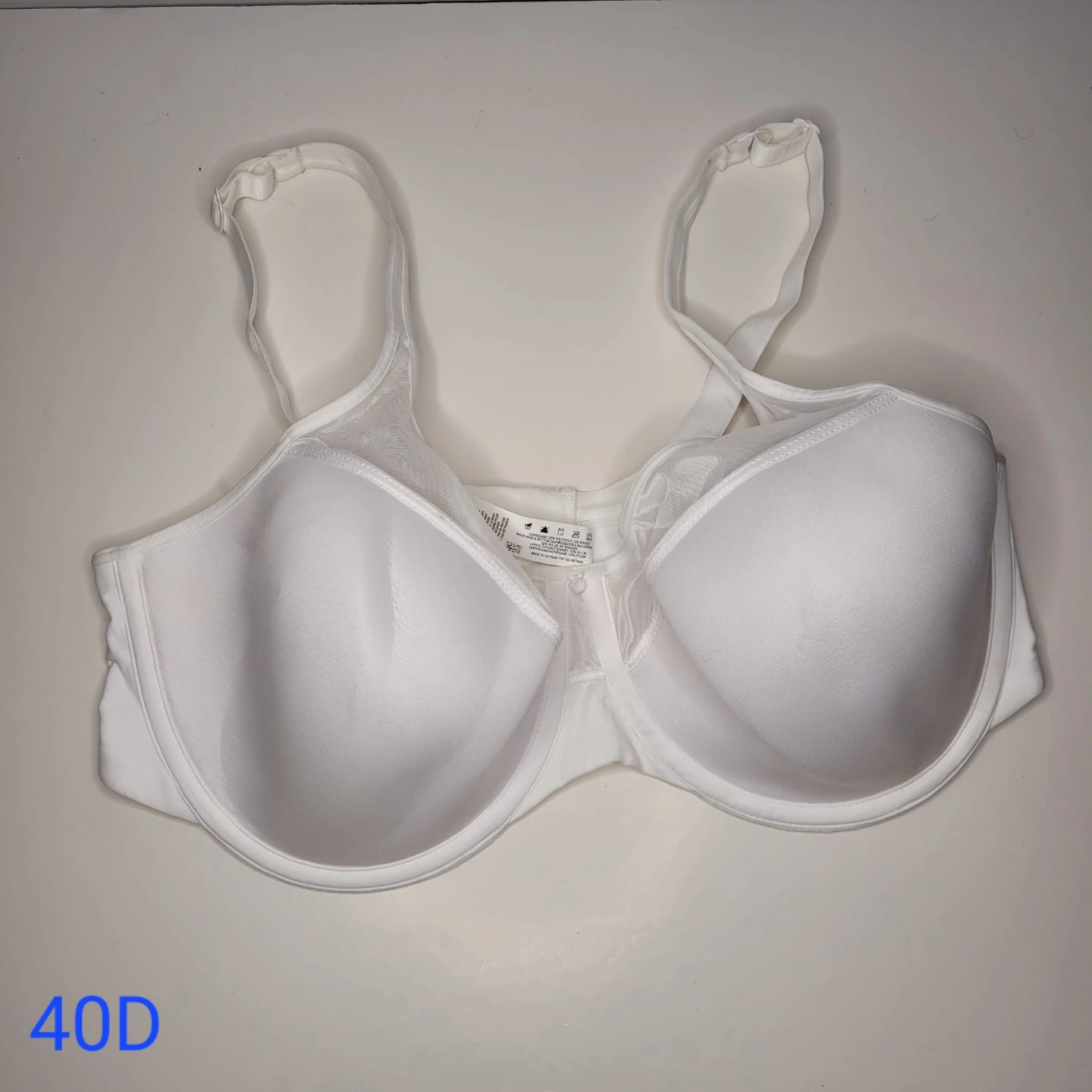 White Underwire Bra Size 40D