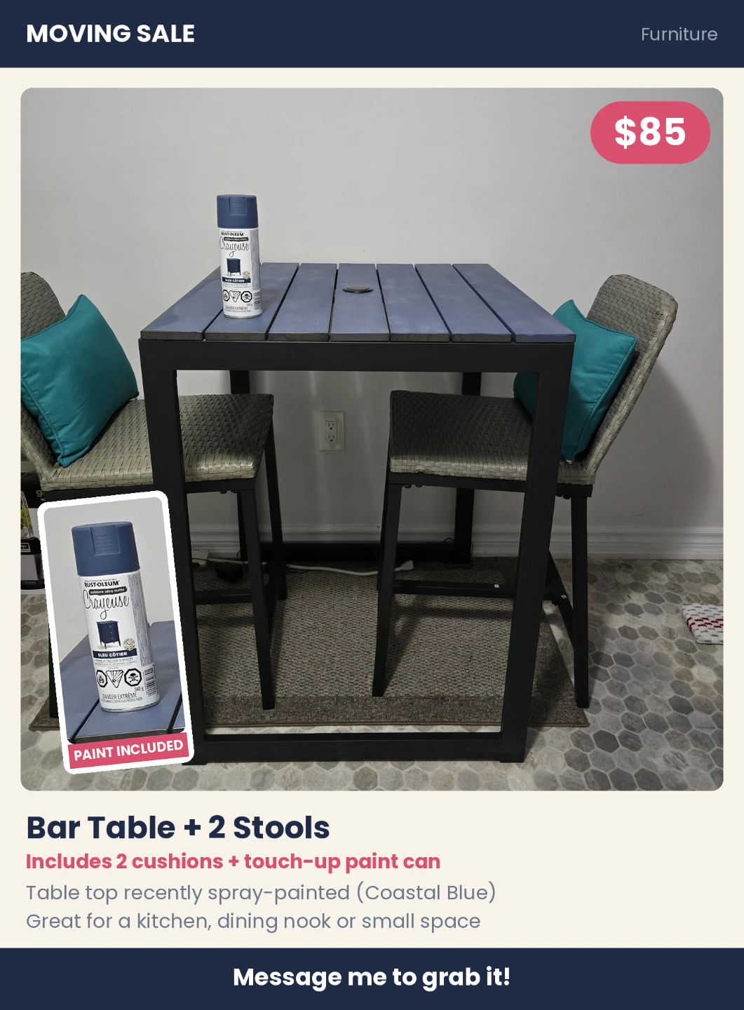 Bar Table and 2 Stools