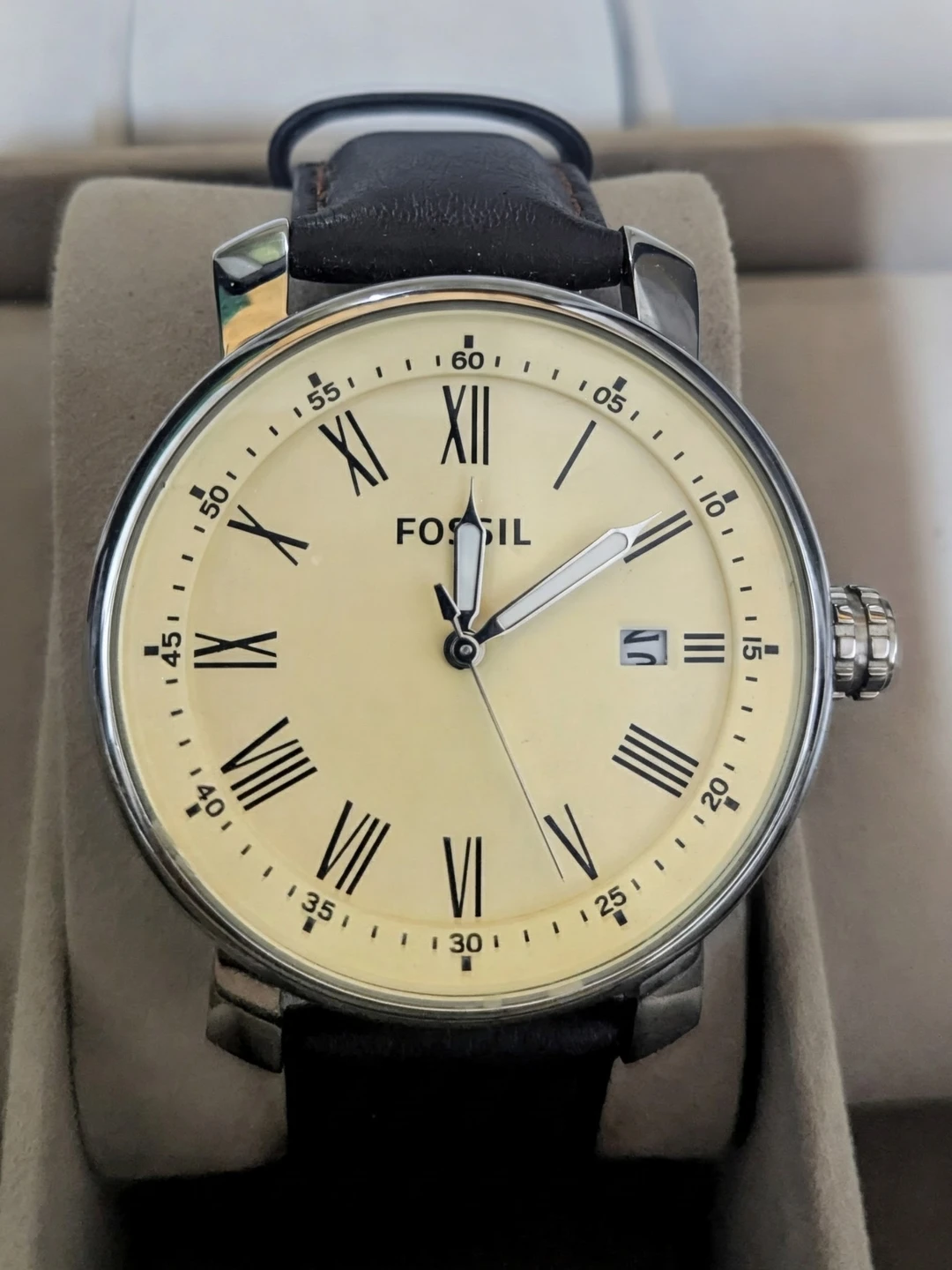 Fossil Rhett Three-Hand Brown Leather Watch
