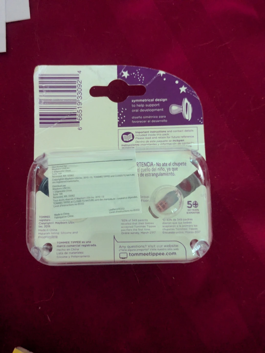 Tommee Tippee Orthodontic Night Time Pacifiers 2pk.  BNWT - photo 2