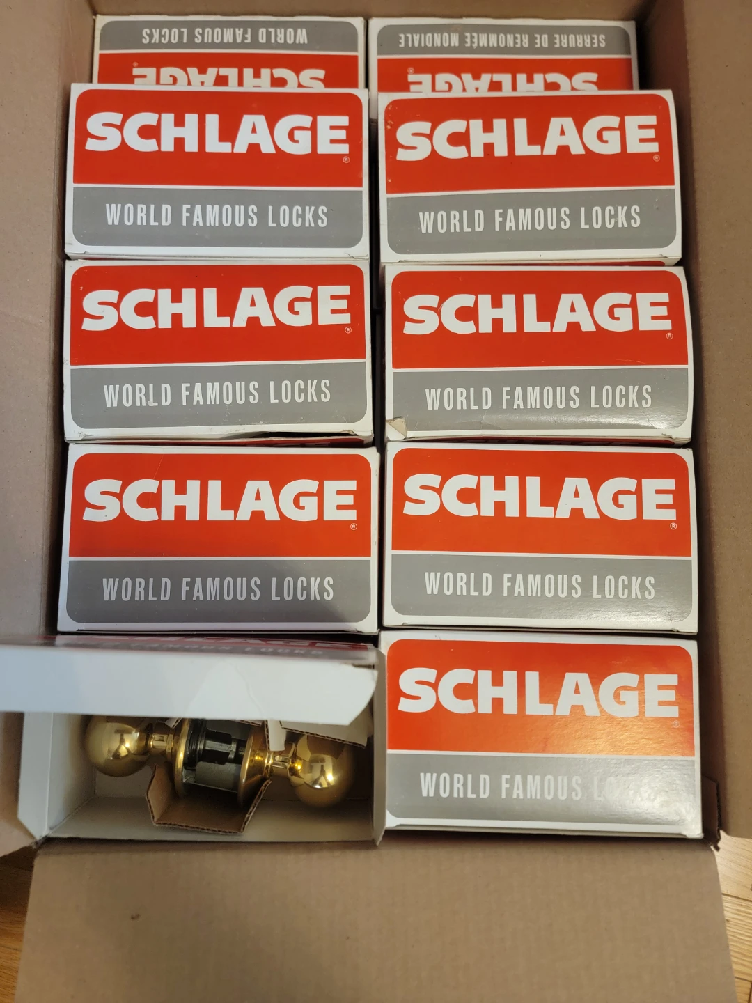 Schlage Brass Door Knobs - Set of 17