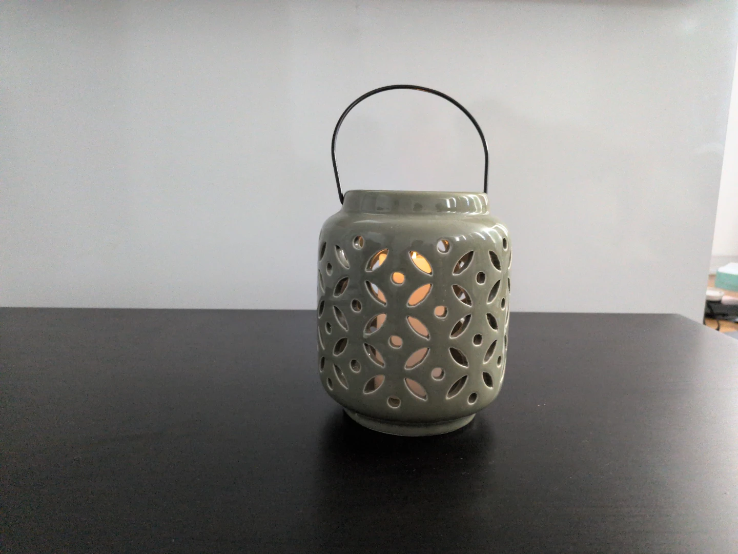 Sage Green Ceramic Lantern