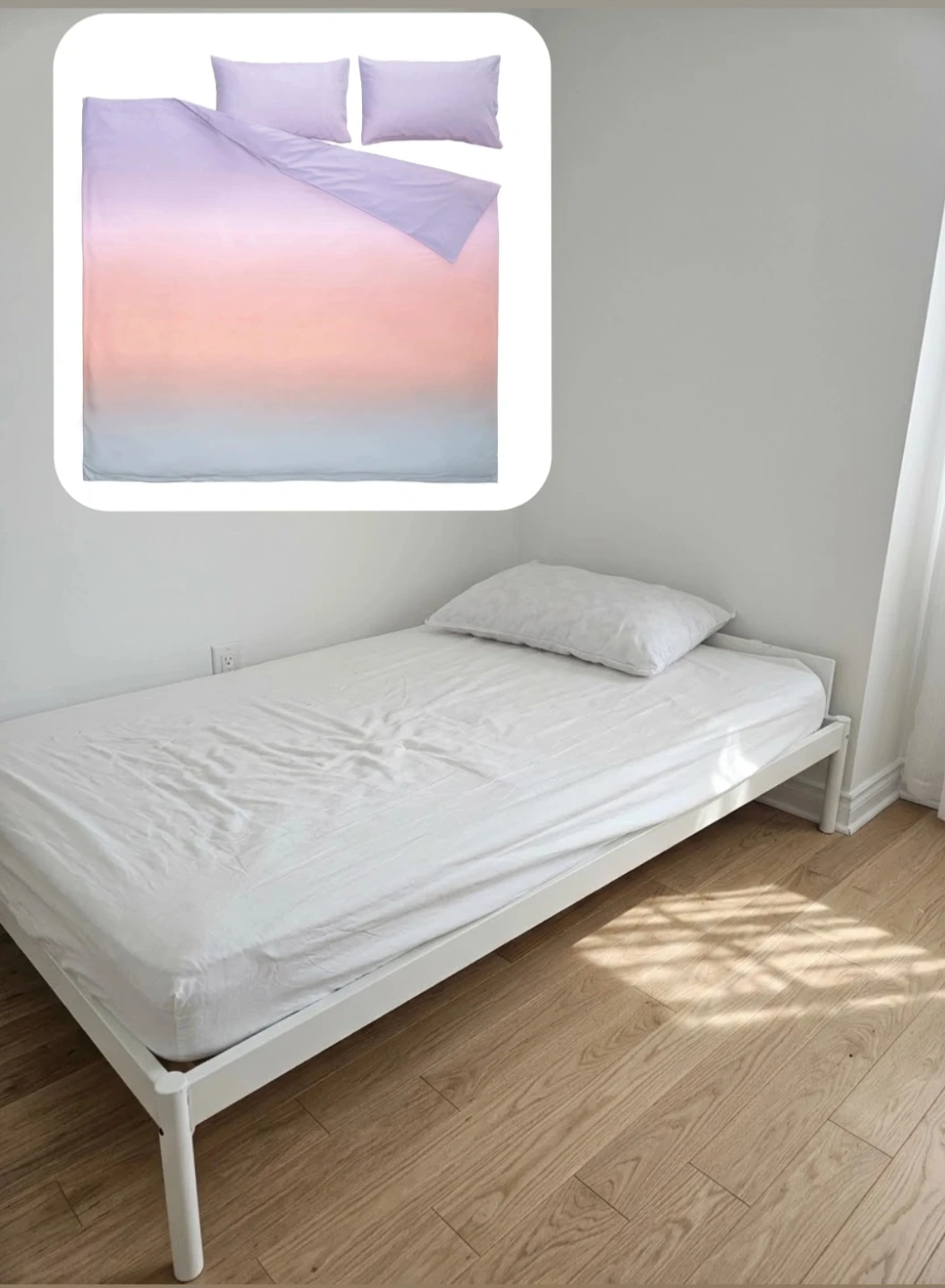 RUSH SALE! IKEA Bed complete - Single/twin bed, pillow, covers