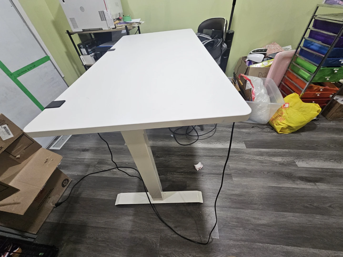 White Adjustable Standing Desk - photo 3