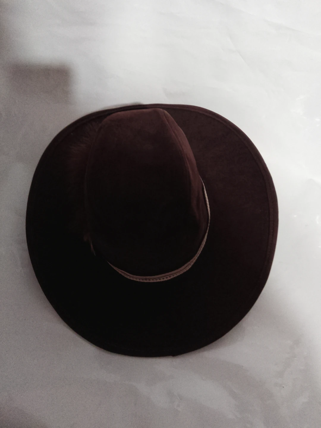 Brown Suede Fedora Hat size large - photo 2