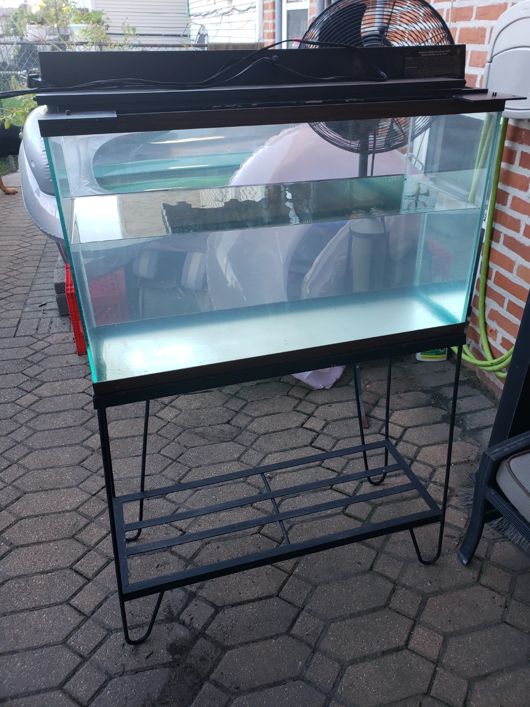 Glass Aquarium with Metal Stand