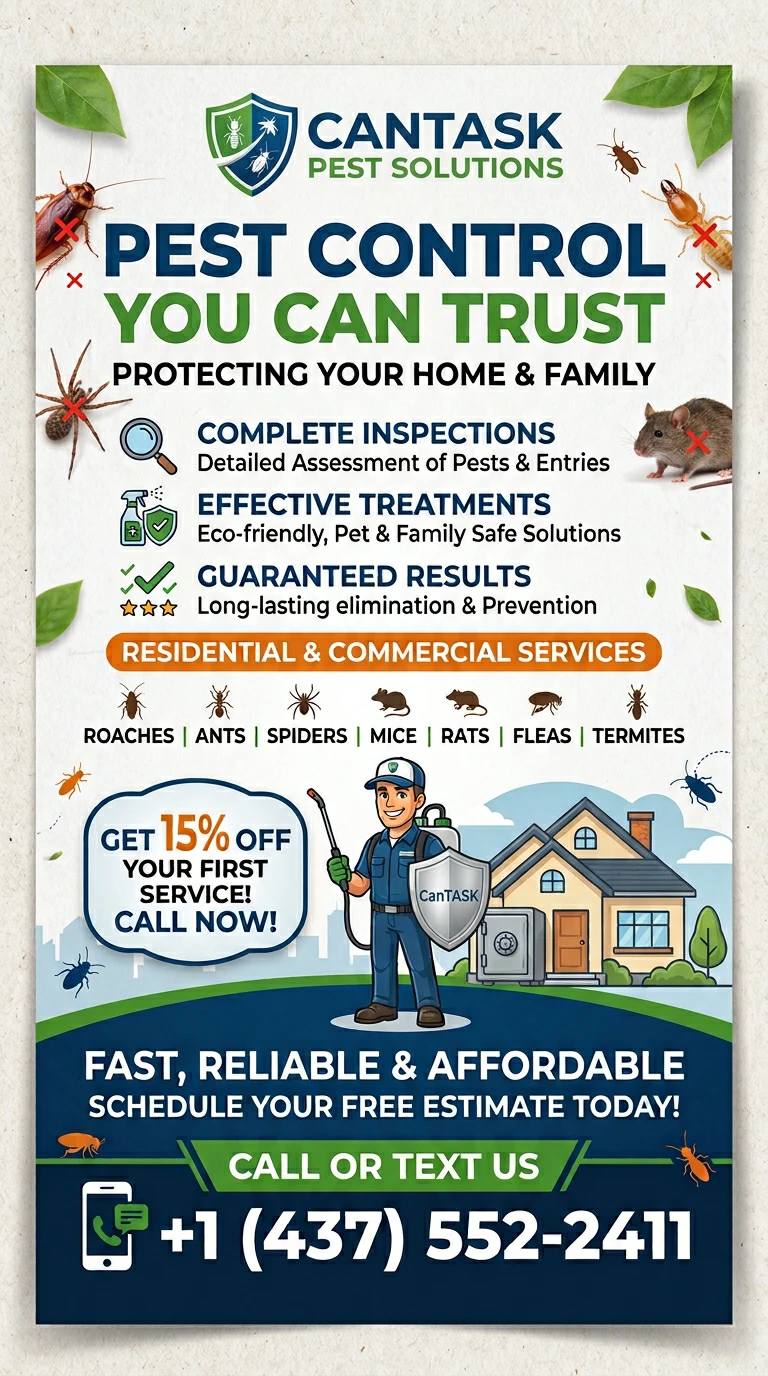 Pest control services. Roaches, Bed bugs, mosquitoes etc