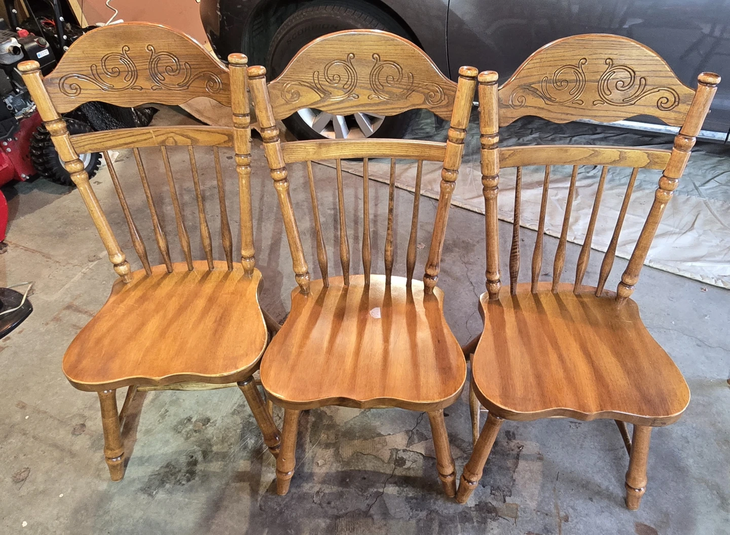 Set of 5 Wooden Dining Chairs - photo 2