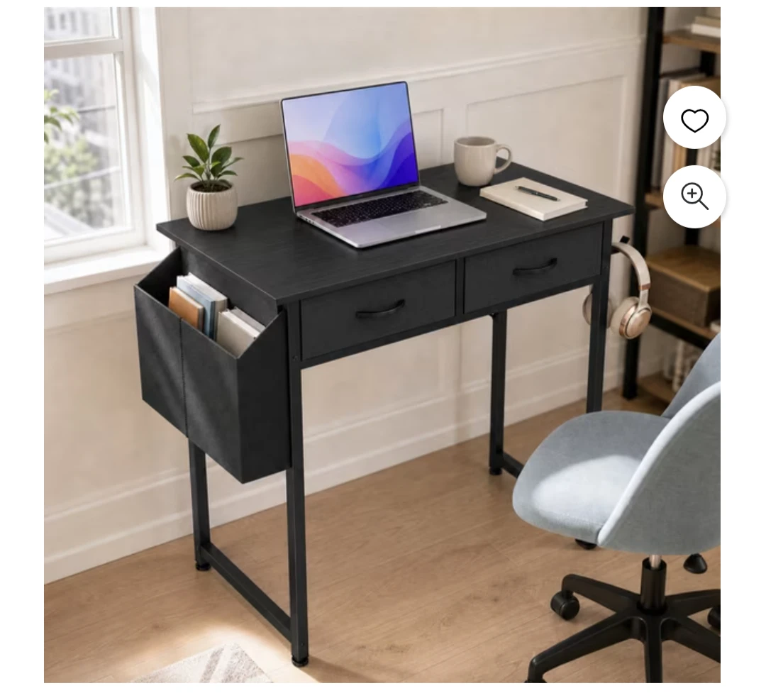 Desk with Fabric Drawers and Storage