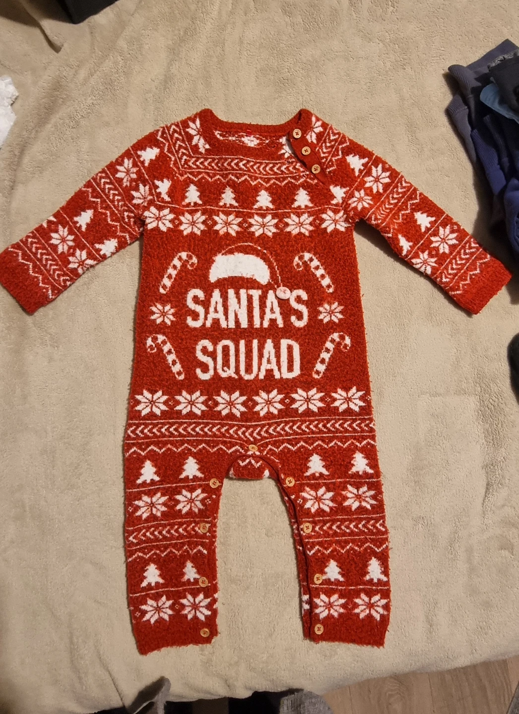 Tu Santa's Squad Holiday Romper 12-18 Months