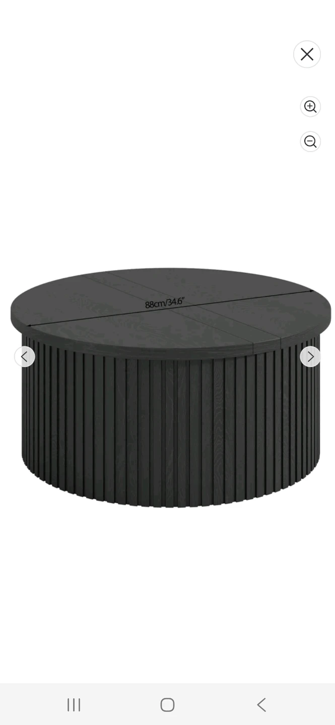 Black Round Lift-Top Coffee Table - photo 2