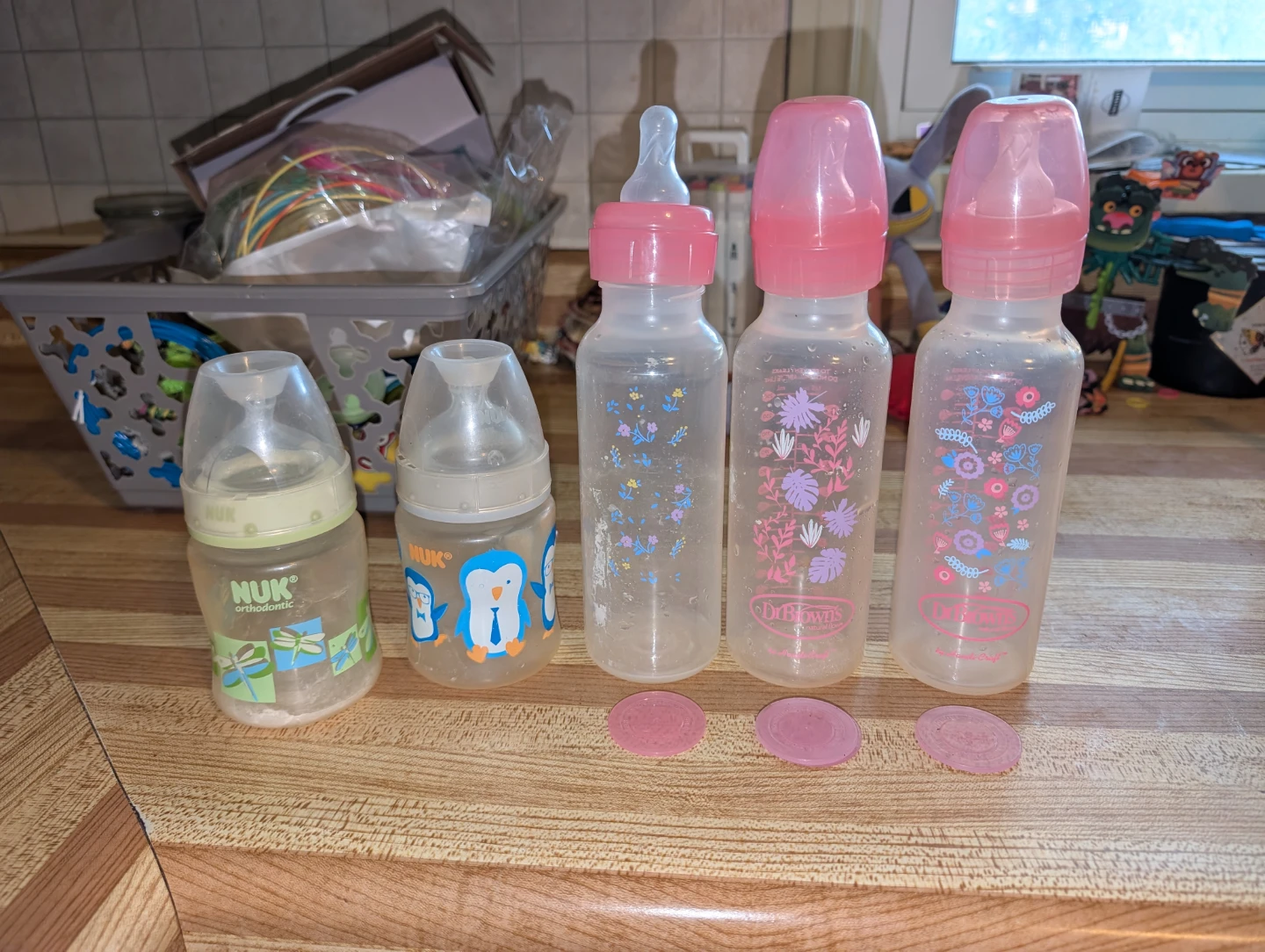 Assorted NUK and Dr. Brown's Baby Bottles