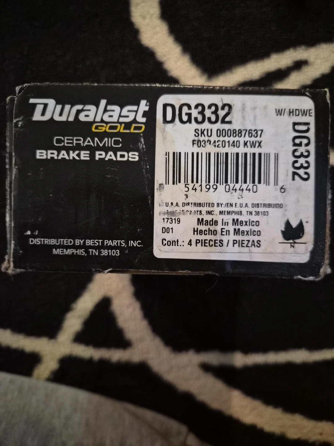 Duralast Gold Ceramic Brake Pads DG332 - Set of 4