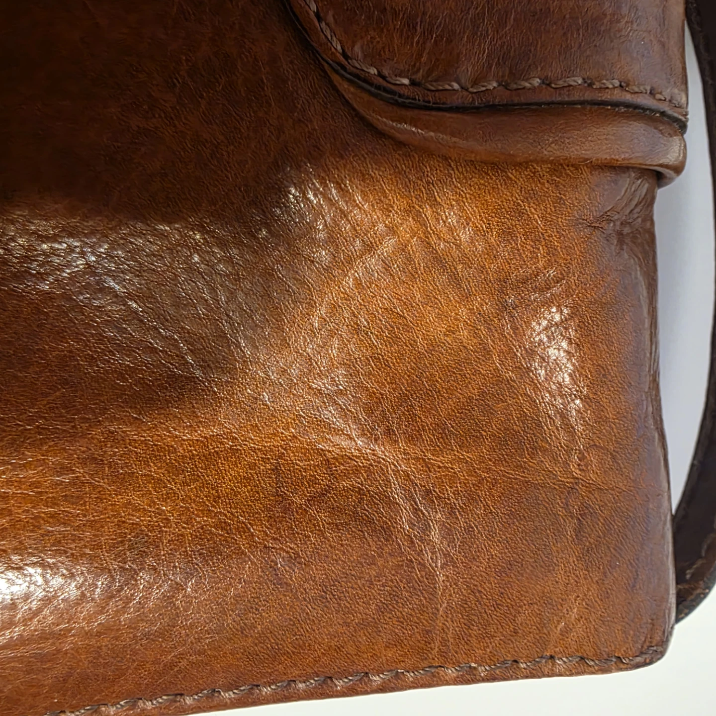 Vintage The Bridge Brown Leather Crossbody Bag Italy - photo 5