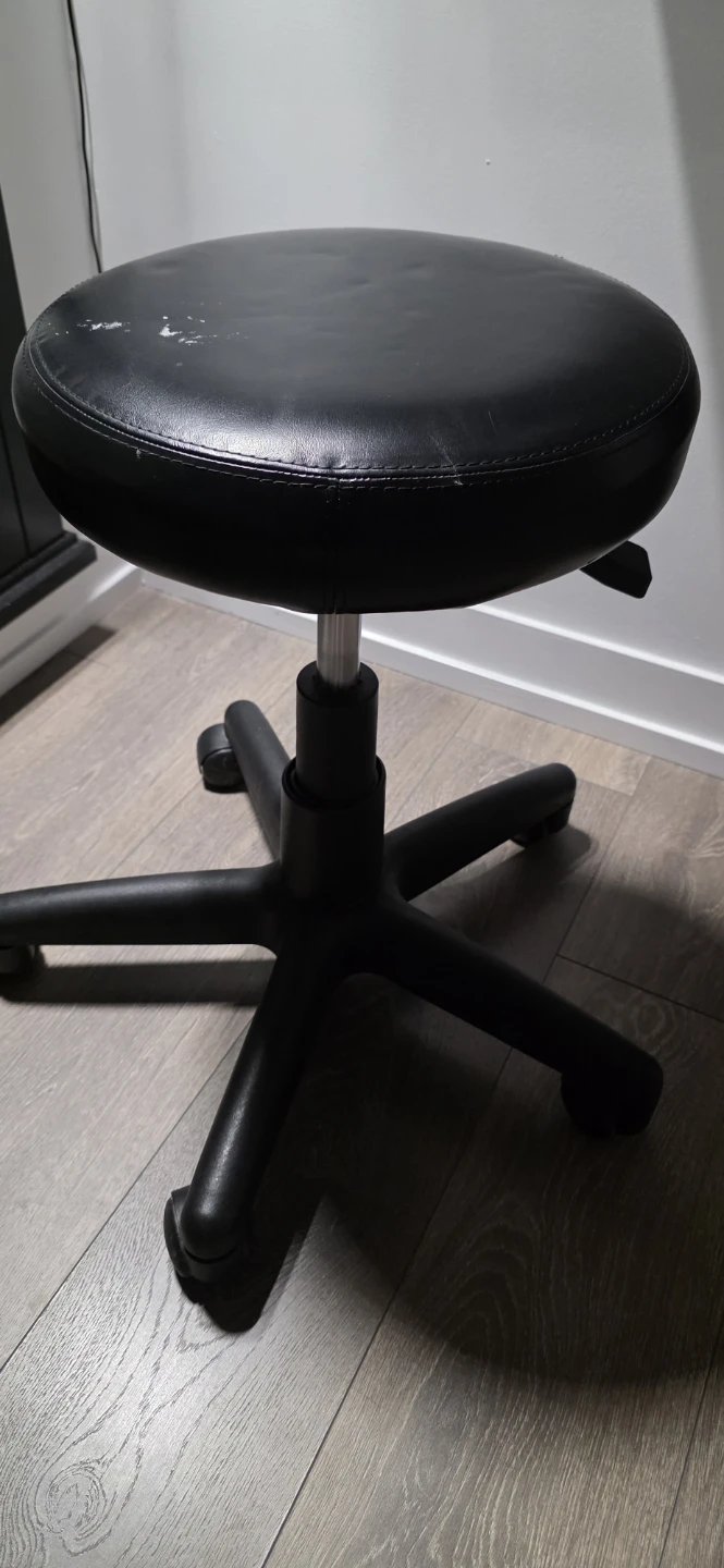 Adjustable Black Rolling Stool - photo 2