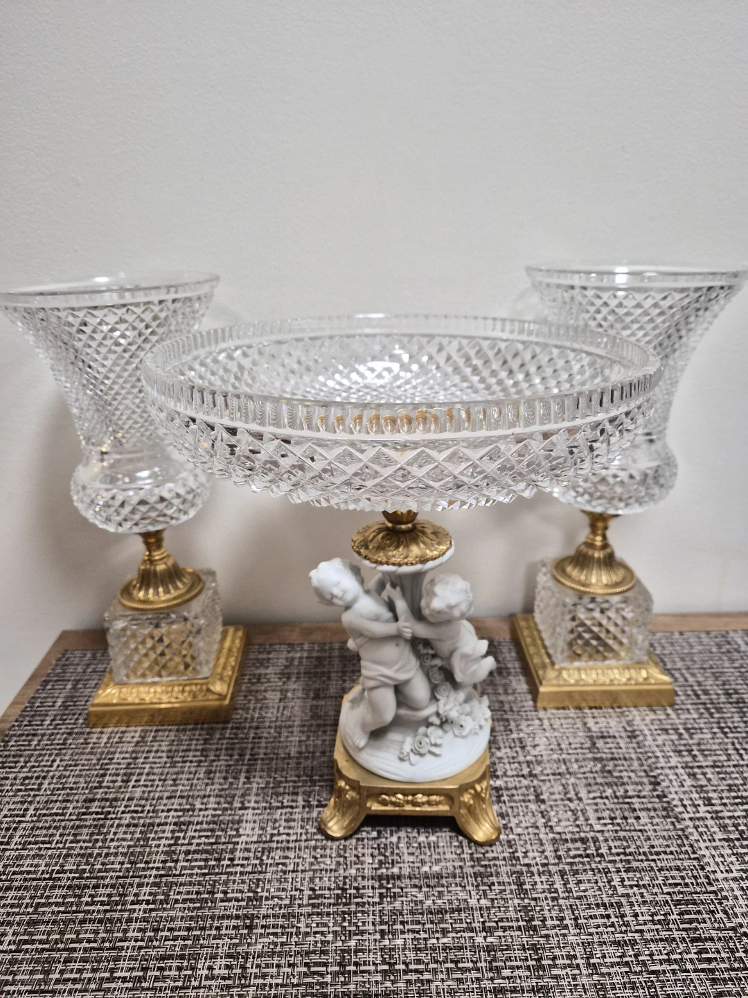 Monceau Crystal and Bisque Porcelain Centerpiece Set - photo 5