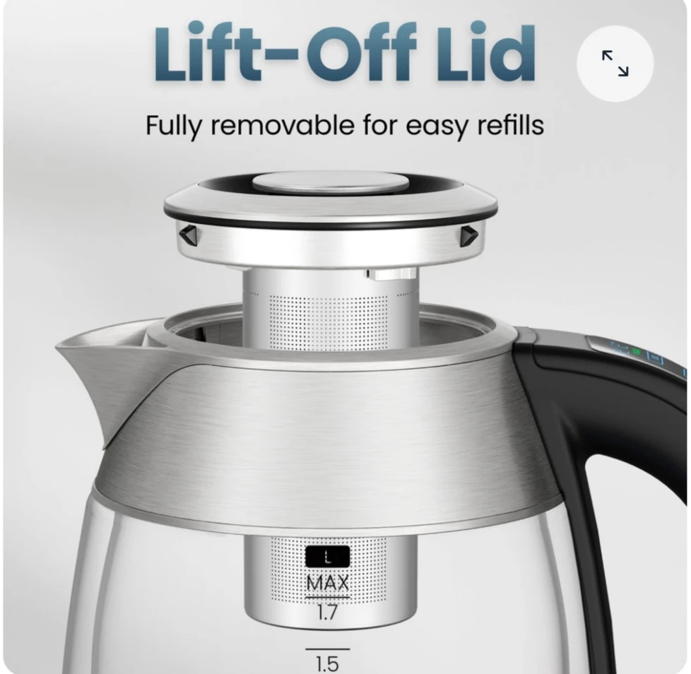 Chefman Digital Glass Electric Kettle - photo 5