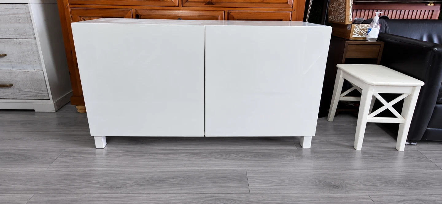 White Two-Door Cabinet - photo 2