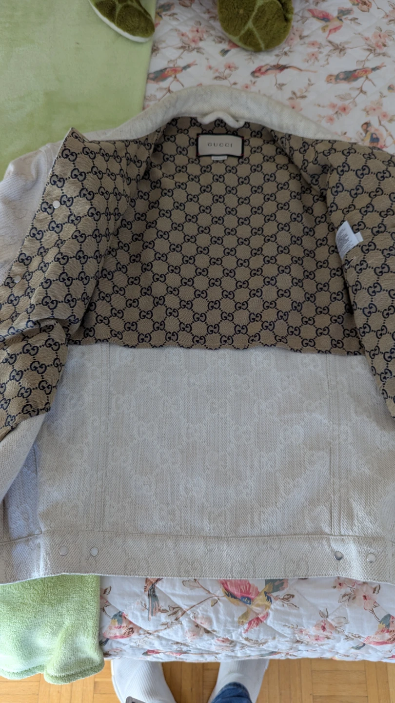 Gucci GG Cotton Jacquard Ivory Jacket Full Print Long Sleeve