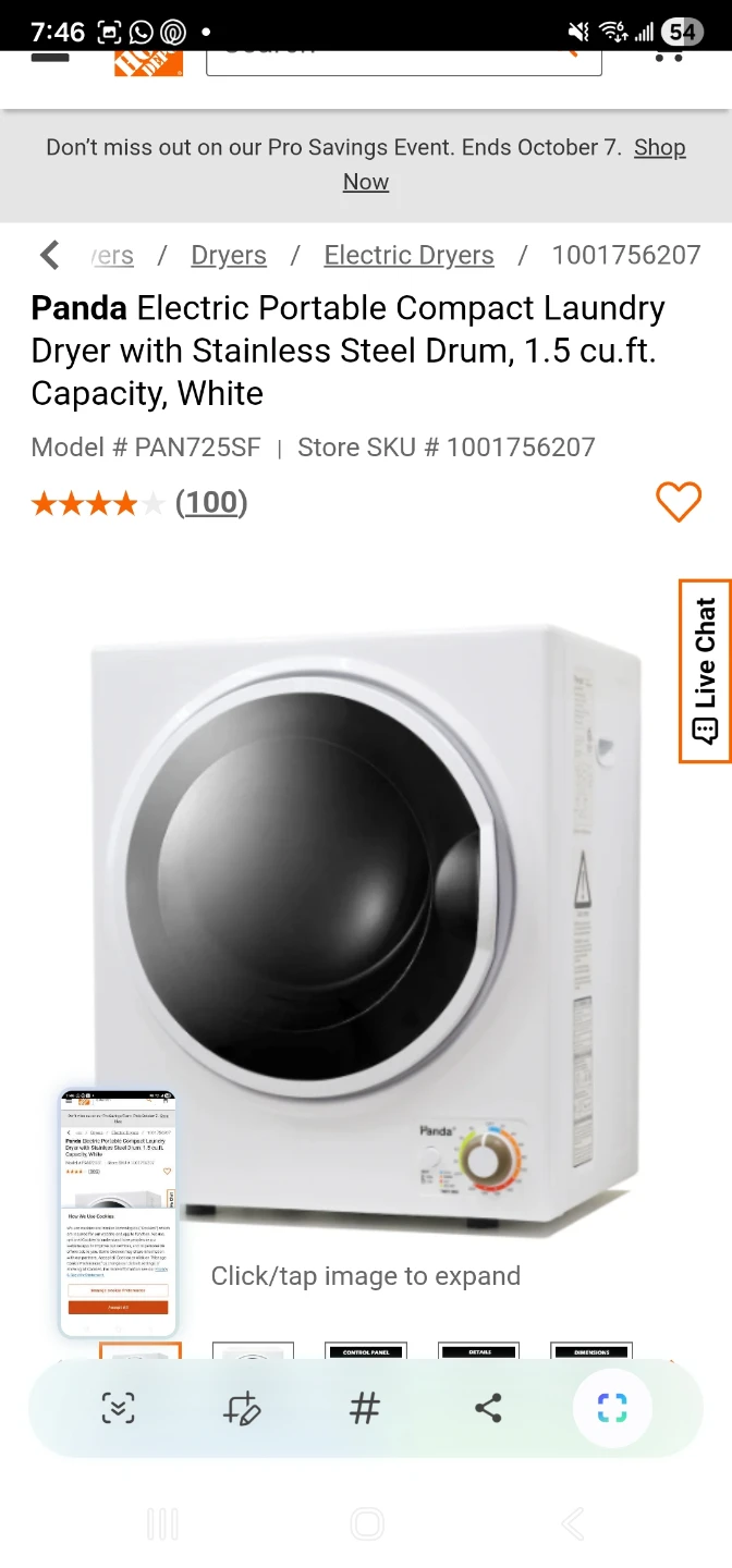 Panda Compact Electric Laundry Dryer - photo 4