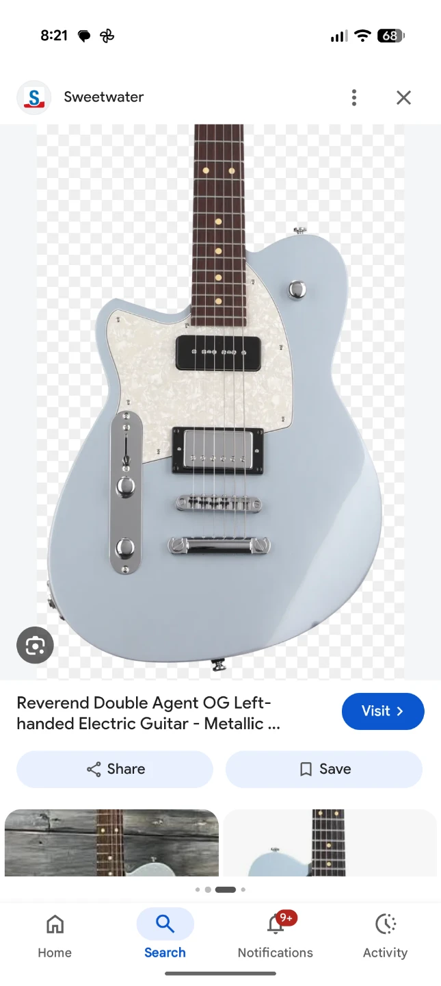 Reverend Double Gent OG left handed guitar - photo 3
