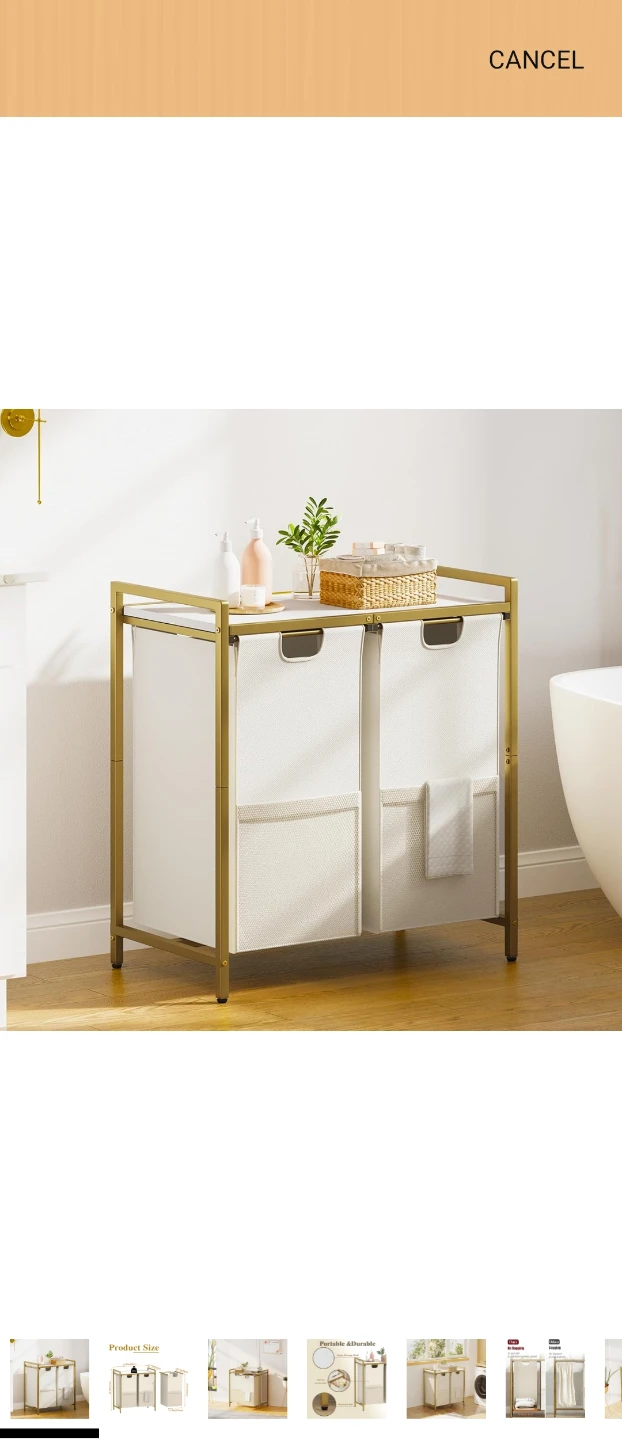 Double Laundry Hamper with Shelf