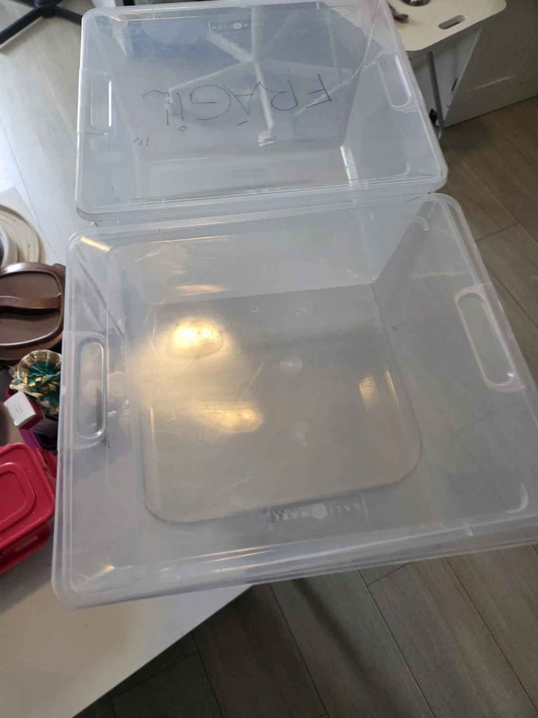 Two Galiware Clear Plastic Storage Bins - photo 5