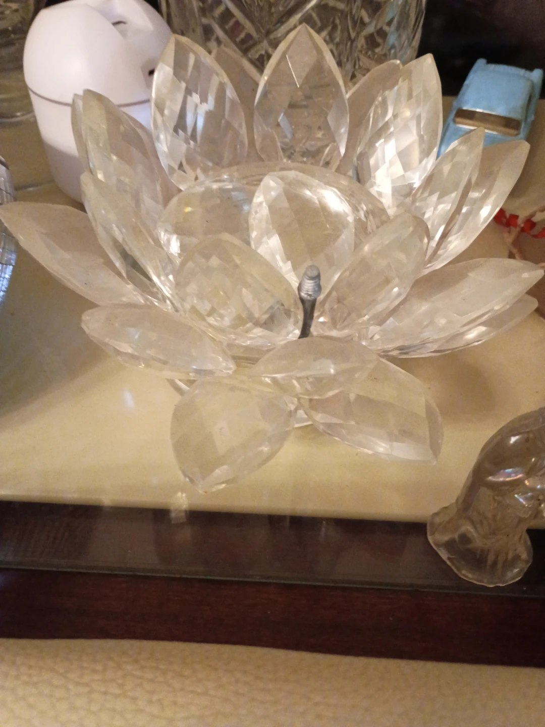 Crystal Lotus Flower Candle Holder