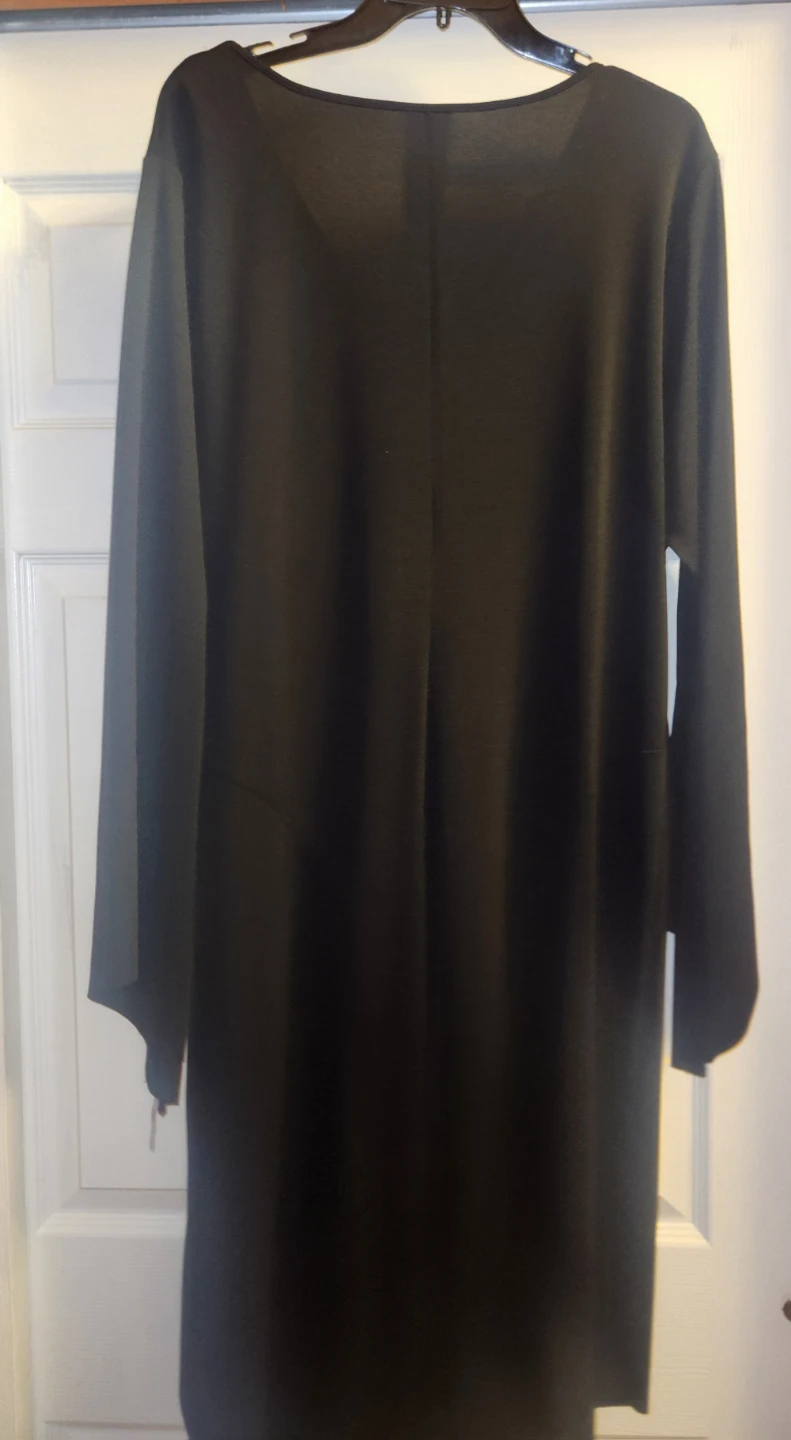 Roaman's Black Long Sleeve Lace-Up Top - photo 2