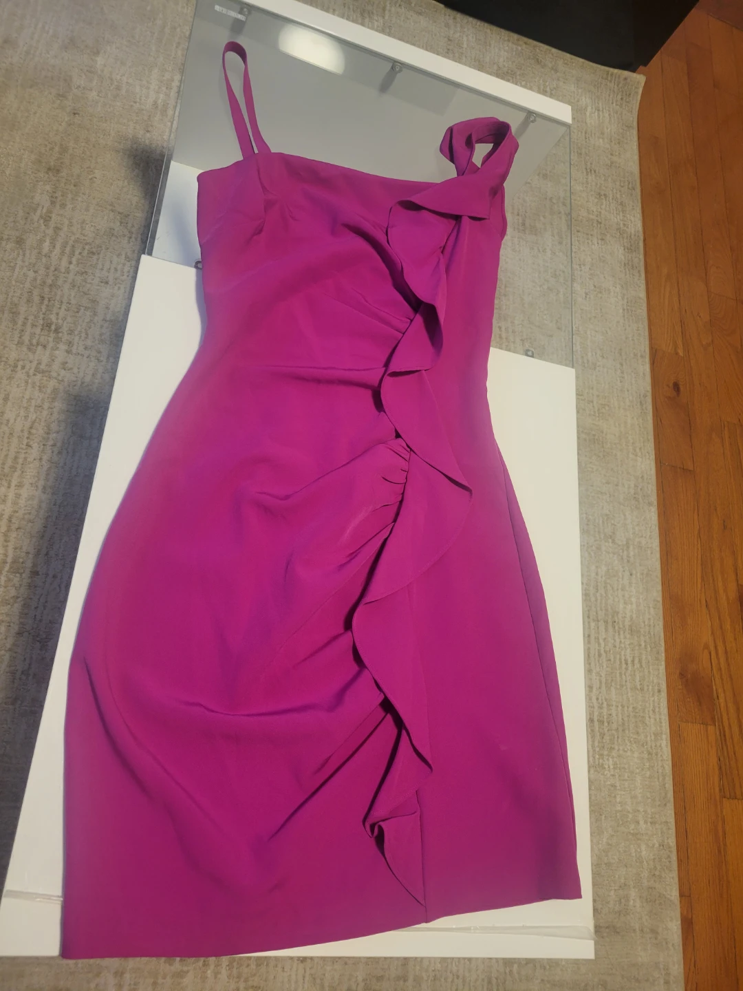 Guess Fuchsia One-Shoulder Ruffle Dress - photo 3