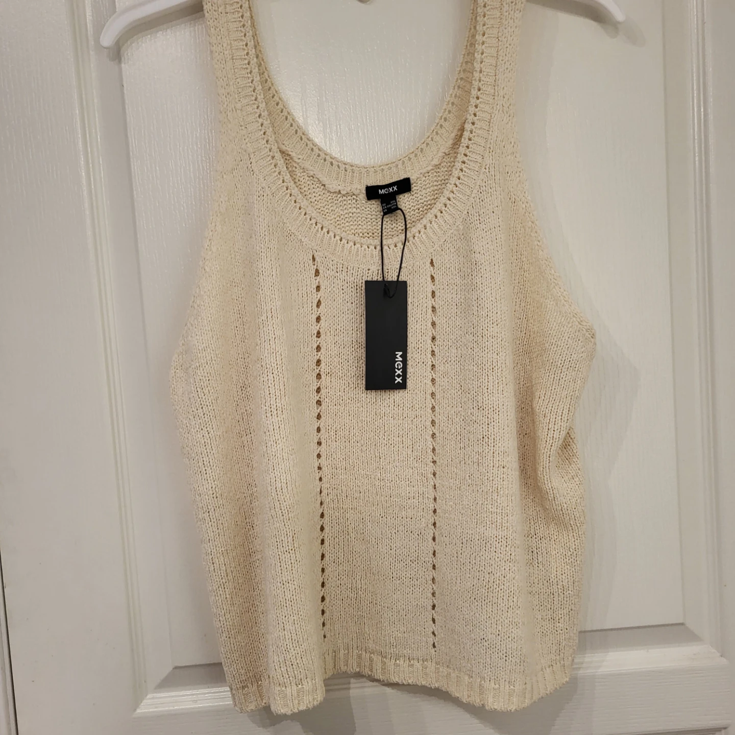 Mexx Crochet Tank Top Beige XXL
