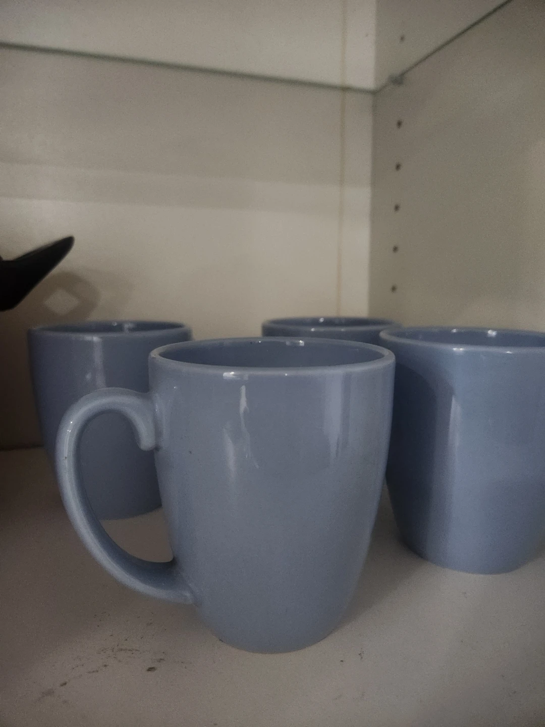 Set of 4 Light Blue Ceramic Mugs
