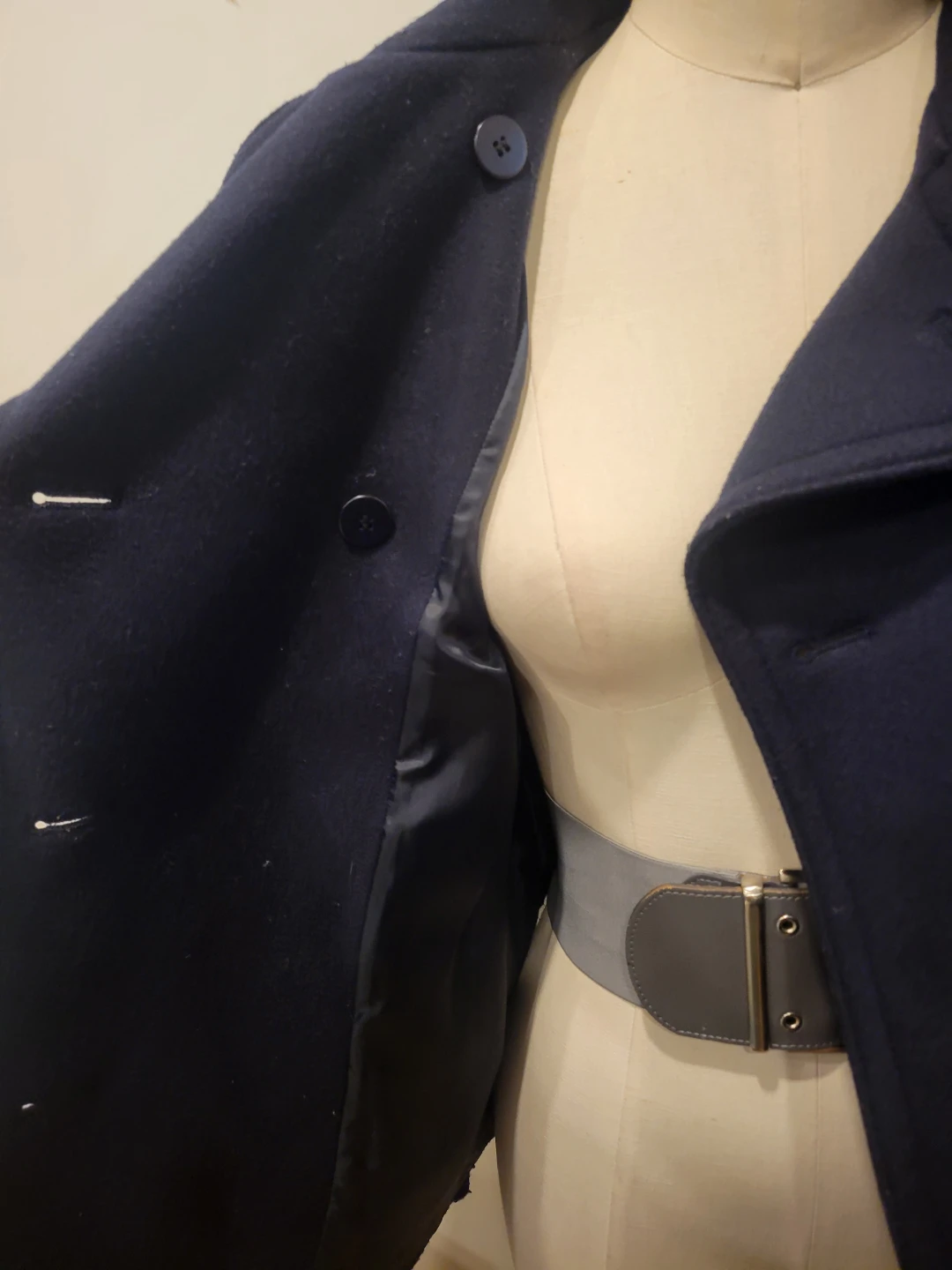 Uniqlo Navy Wool-Blend Peacoat - photo 3