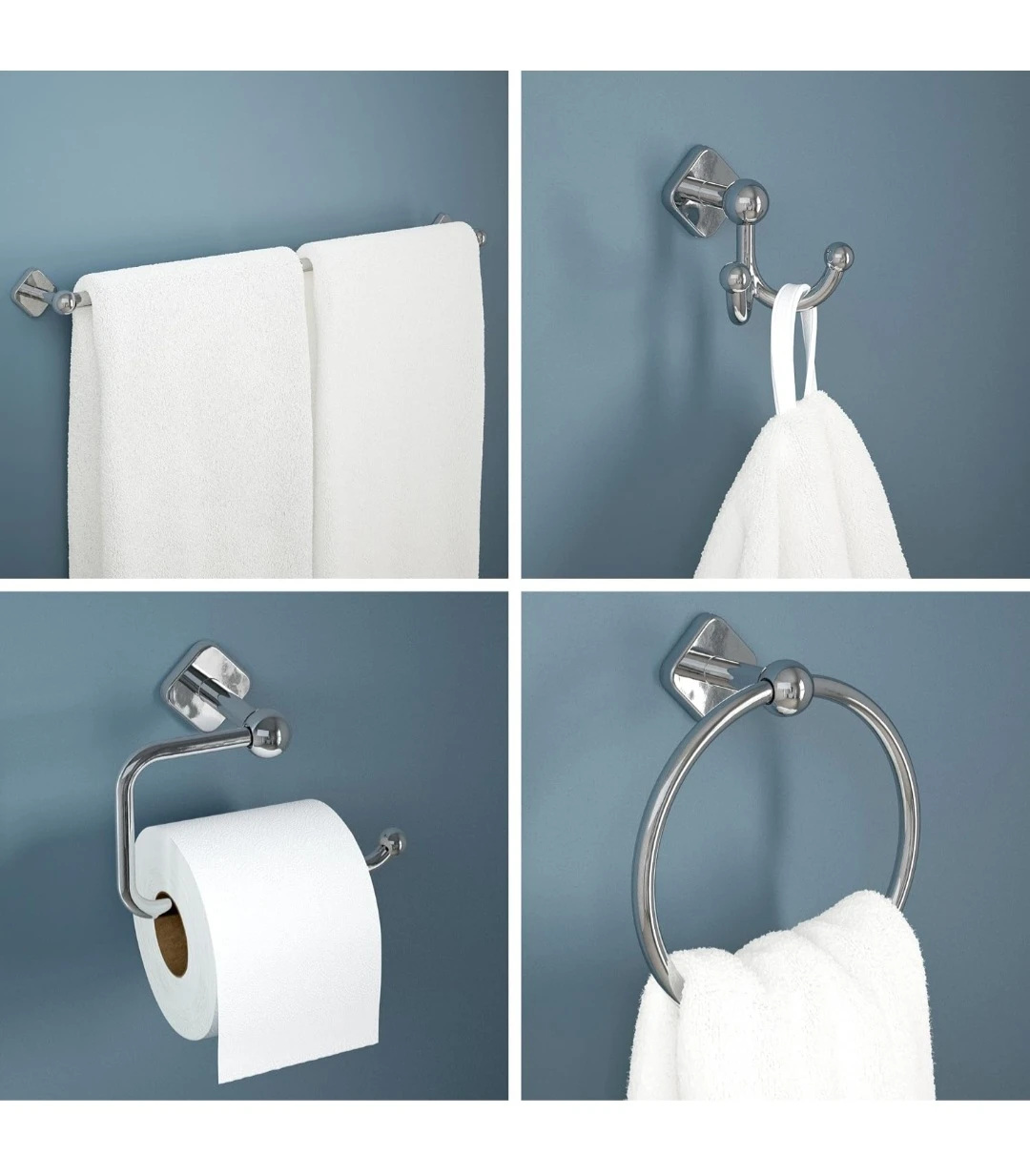 Brand new 4 pieces Bathroom set Franklin brass polished Chrome - photo 2