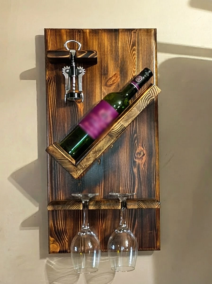 Rustic Wall-Mounted Wine Rack - photo 2