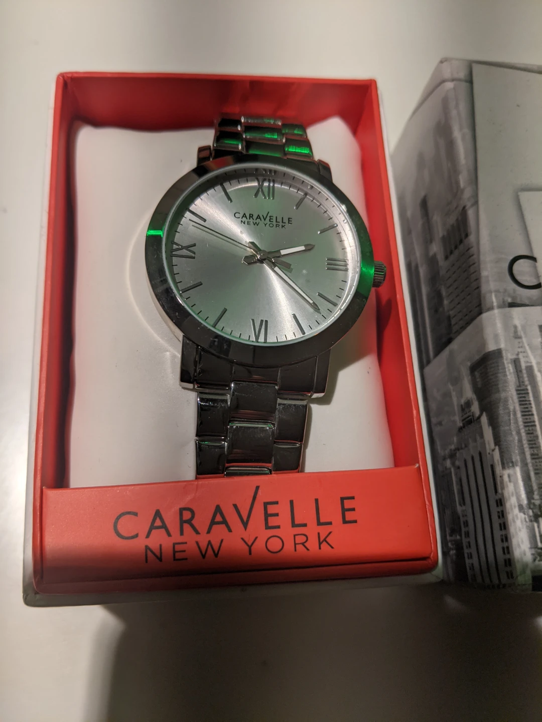 Caravelle New York Silver Tone Watch