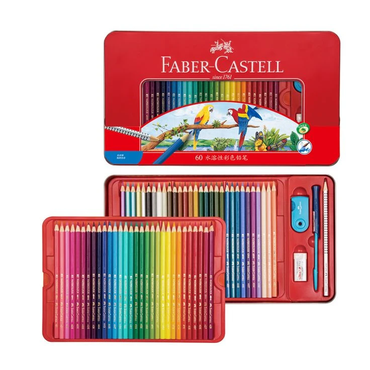 Brand New Faber-Castell 60 Colour Water-Soluble Pencil Set