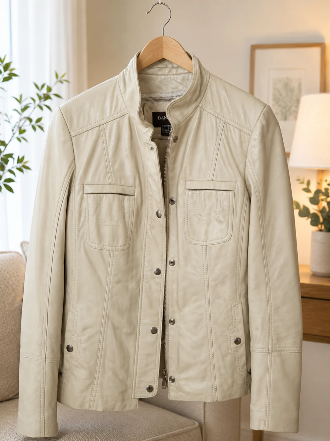 DANIER Cream Leather Jacket
