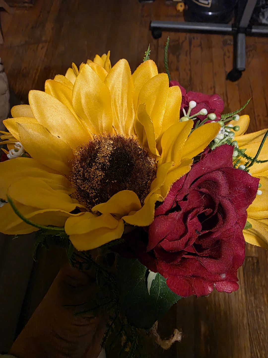 Artificial Sunflower and Red Rose Bouquet - photo 2