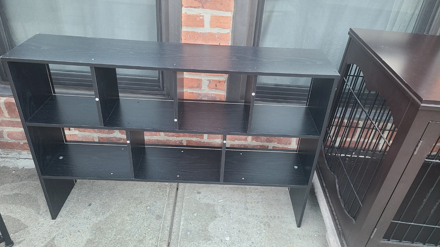 Black Wooden Storage Shelf Unit