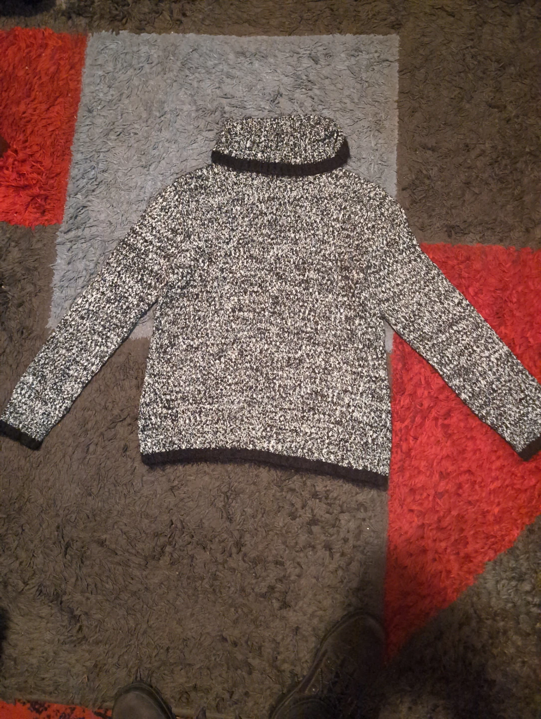 Buffalo David Bitton Black and White Turtleneck Sweater