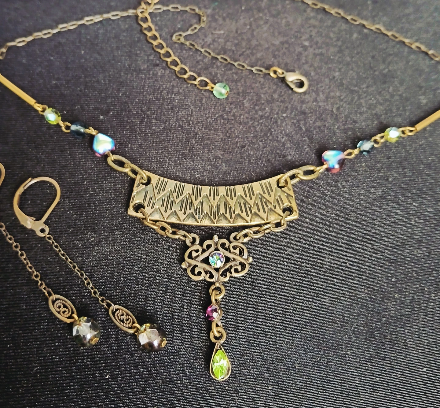 Vintage style necklace and earring set - photo 2