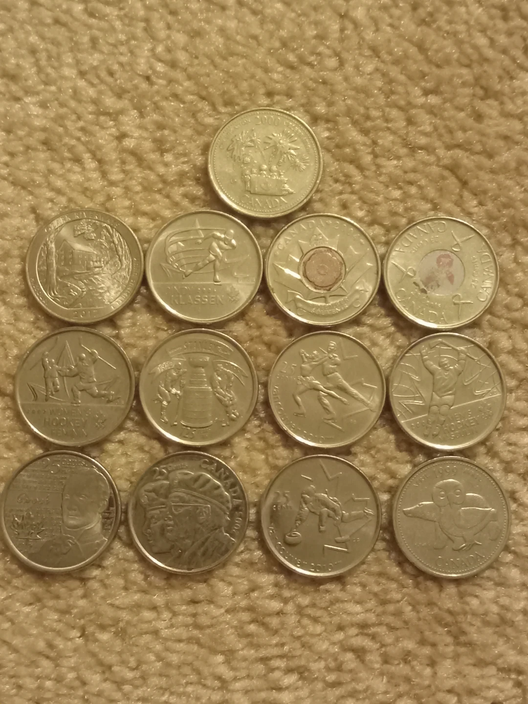 13 Canadian Commemorative Quarters