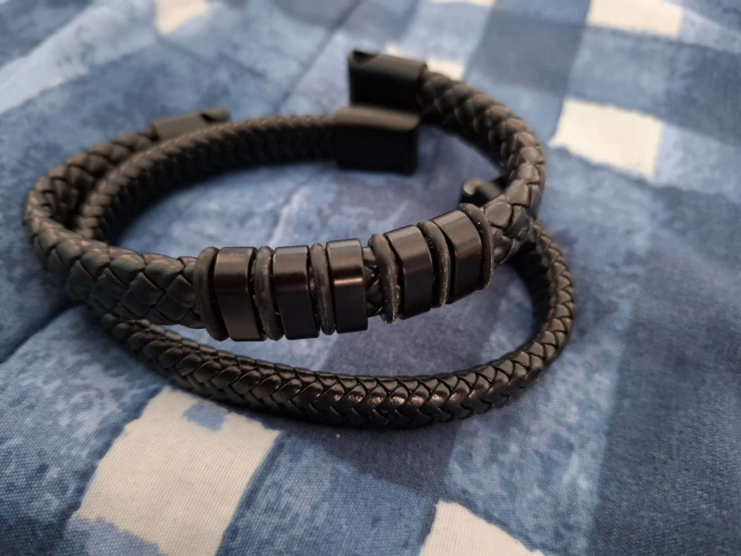 Set of Two Black Braided Magnetic Bracelets - photo 4