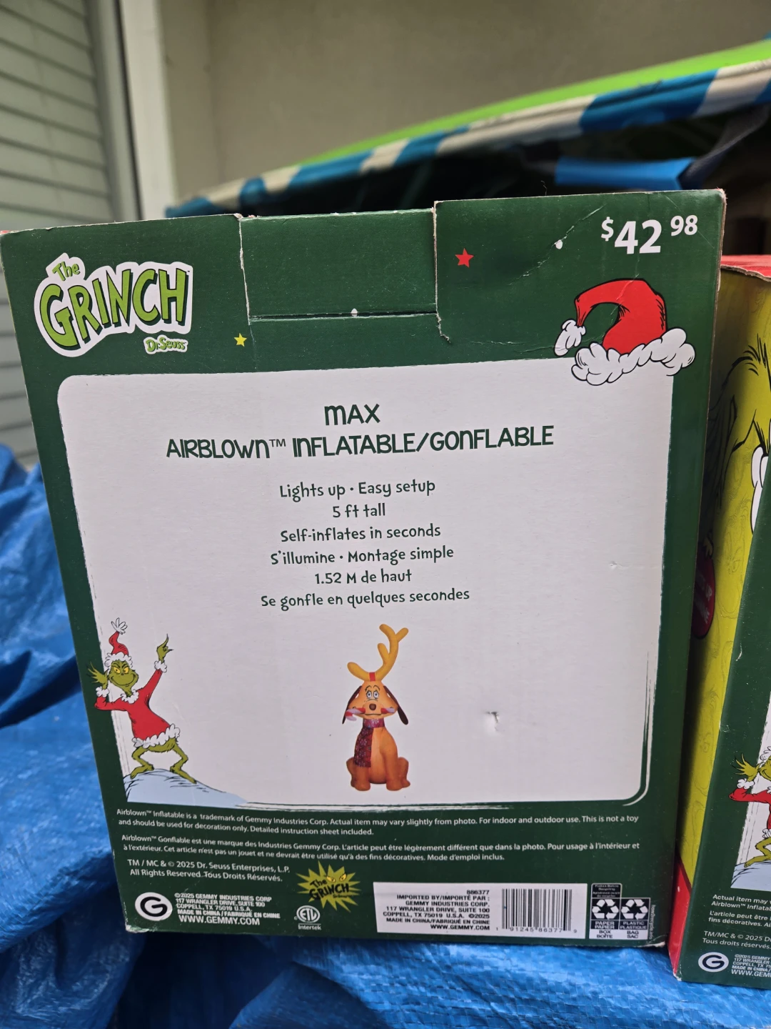 2 christmas inflatable decorations grinch max - photo 3