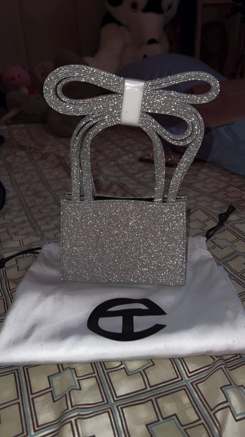 Telfar Small Glitter Shopping Bag in Silver - photo 2