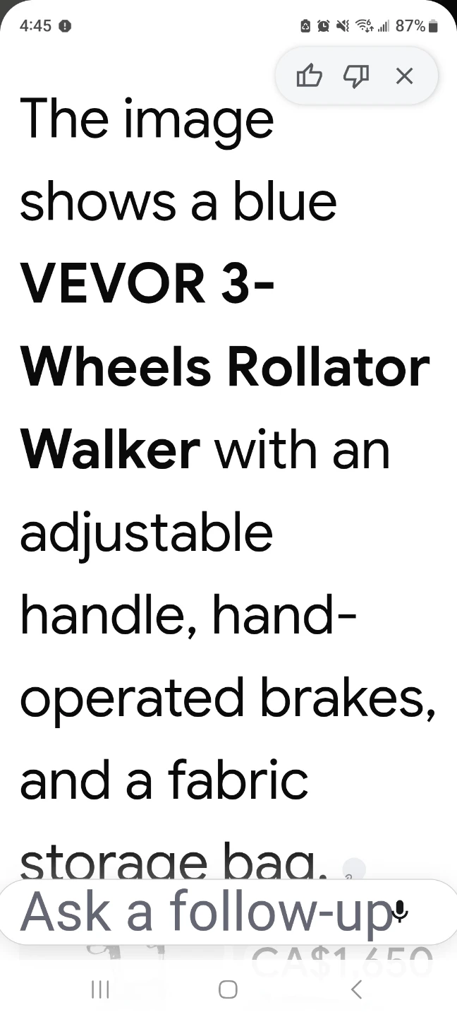 VEVOR 3-Wheel Rollator Walker - photo 3