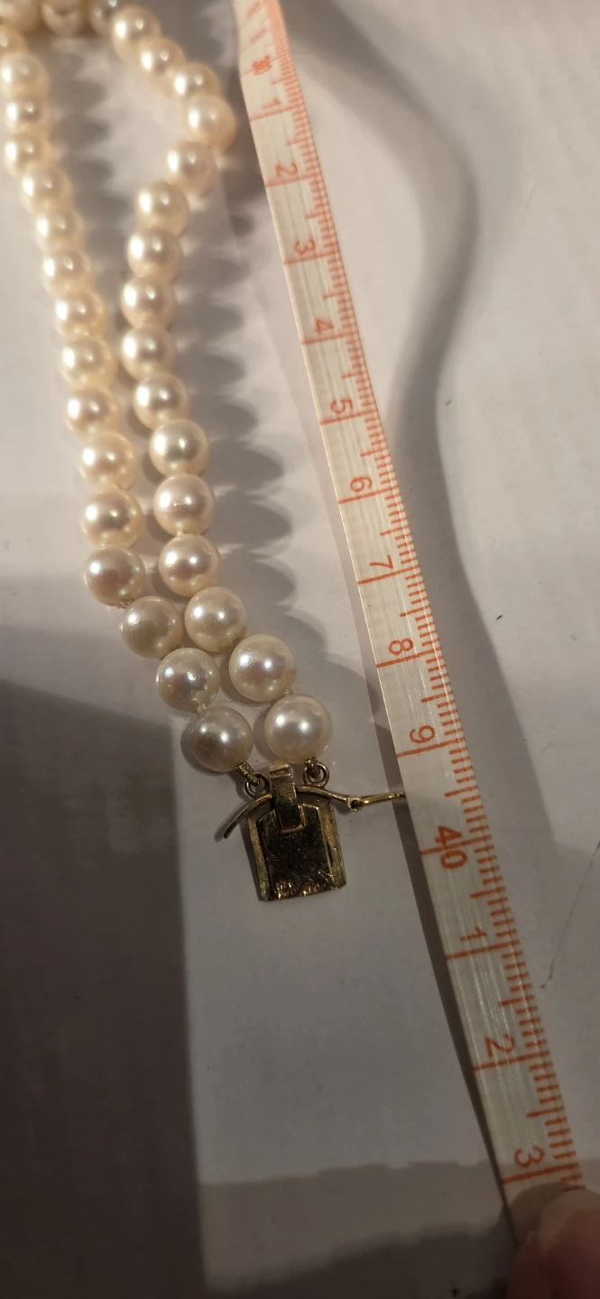 14K Gold Double Strand Pearl Necklace with Ruby Accent - photo 5