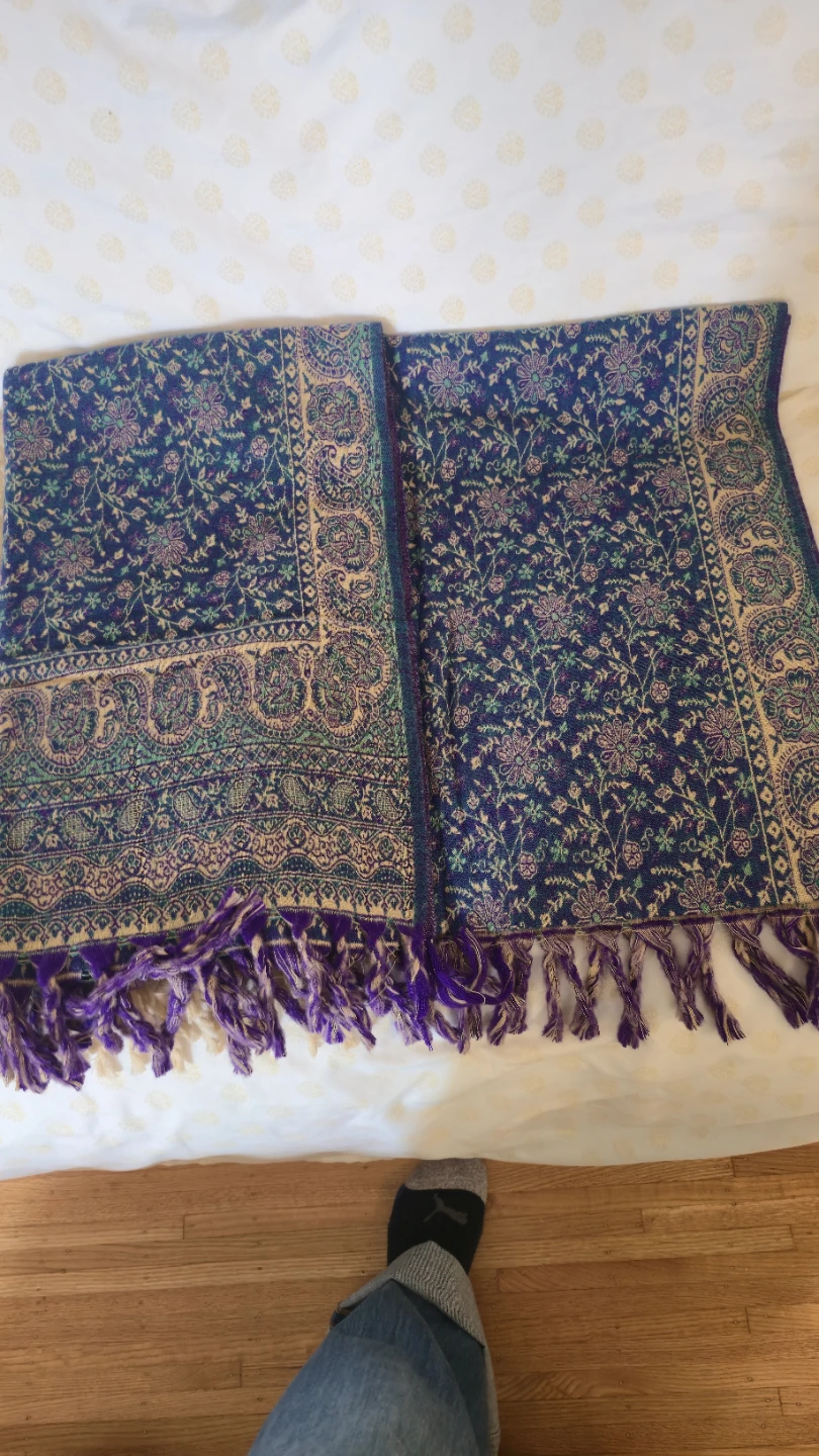 Woolen Pattern Reversible Shawl Set big size
